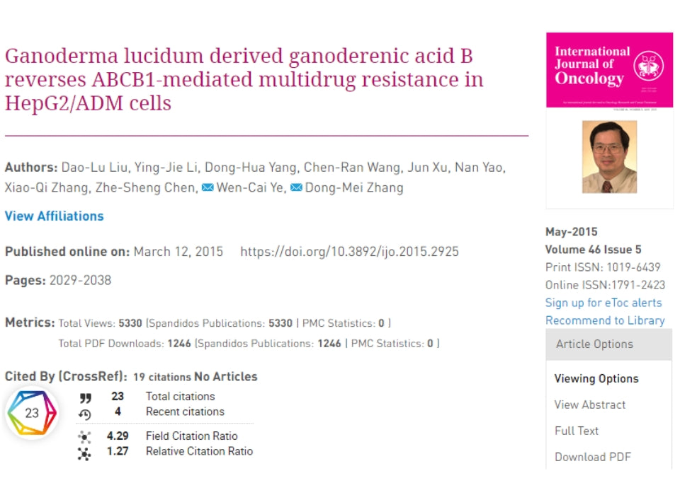 GANODERENIC ACID B REVERSES ABCB1-MEDIATED DRUG RESISTANCE IN HEPG2 CELLS