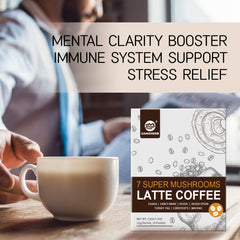 7 in 1 Mushroom Coffee Mix, Instant Latte Coffee Blend Nootropic Cafe Complex