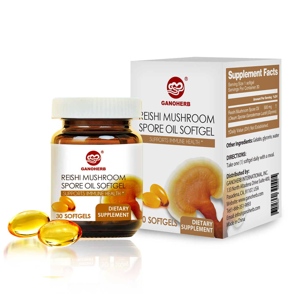 Reishi Mushroom Spore Oil (30 Veggie Softgels)