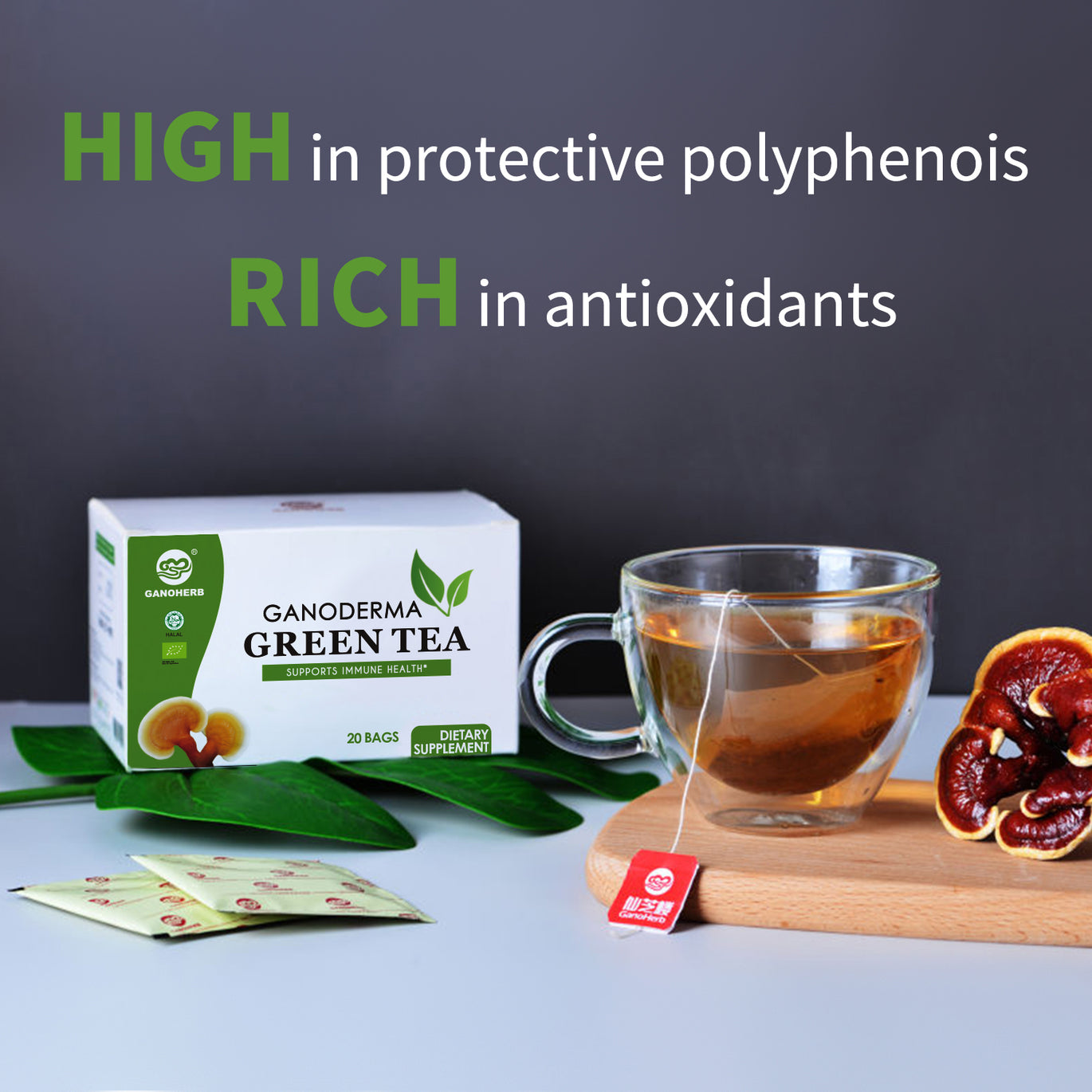 Red Ganoderma Reishi Tea - Reishi Mushroom In Tea GANOHERB Red Ganoderma Reishi Tea - Reishi Mushroom In Tea GANOHERB