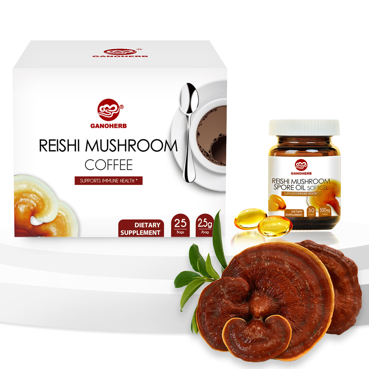 Reishi Mushroom Black Coffee and Reishi Mushroom Spore Oil