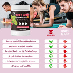 Beet Root Powder, High Concentrated Organic Beet Juice Powder with Reishi Mushroom Spore Powder Extract, Vegan