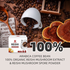 Reishi Mushroom Coffee 2 In 1 Instant Black Coffee (25 Count)