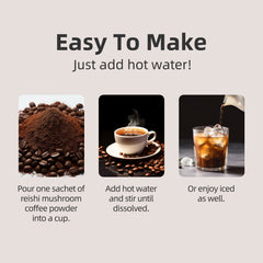 Reishi Mushroom Coffee 2 In 1 Instant Black Coffee (25 Count)