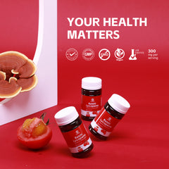 Lycopene Supplement with Reishi Mushroom 300Mg 180 Rapid Release Capsules (Pack of 3)