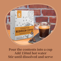Cognitive Mushroom Coffee with 7 Mushroom Blend for better Focus and Immune Support, 10 Sachets
