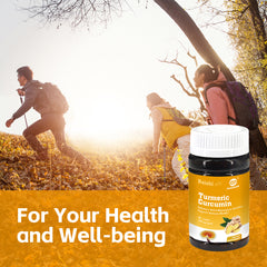 Turmeric Curcumin with Black Pepper 1350mg, Turmeric Supplement 95% Curcuminoids with BioPerine and Reshi Mushroom for Max Absorption, Herbal Digestive & Joint Support