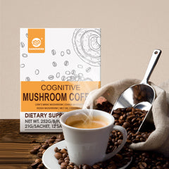 Cognitive Mushroom Coffee with 7 Mushroom Blend for better Focus and Immune Support, 10 Sachets