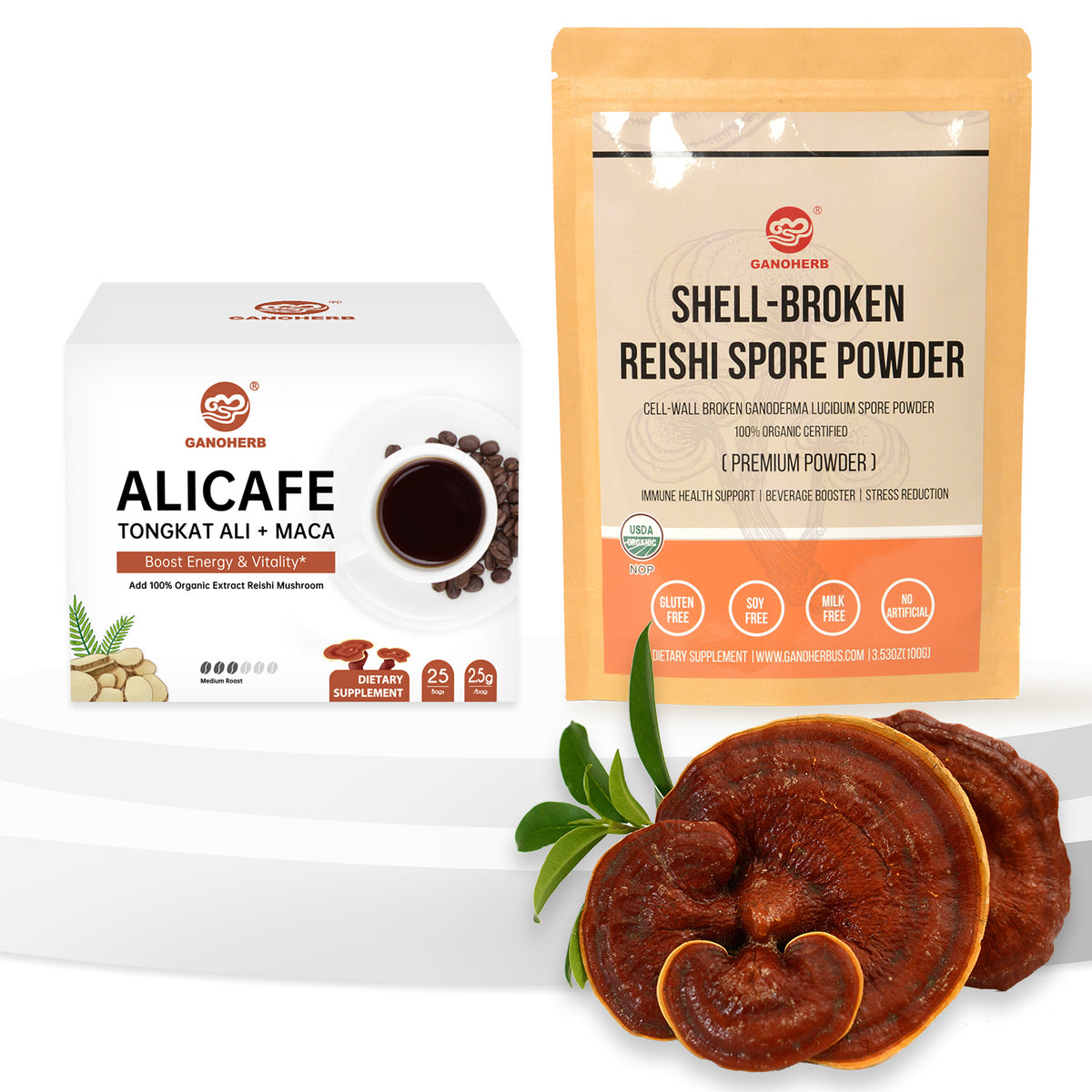 Maca Energy Coffee and Reishi Mushroom Powder