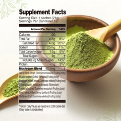 Mushroom Matcha Powder Latte Mix，7 Superfood Mushrooms (Pack of 3)