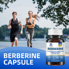 Berberine HCI Supplements, 5 in 1 Complex, 1800mg 60 Vegan Capsules