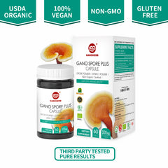Organic Reishi Mushroom Spore Plus Capsules (60 Veggie Capsules)