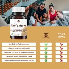 Lions Mane Supplement Capsules 6300mg, 11:1 Powerful Nootropic Mushroom Extract Brain Supplements for Memory and Focus, Cognitive and Immune Support Supplement, 90 Vegan Capsules