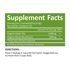 USA Organic Reishi Mushroom Green Tea Bags (20 Count)