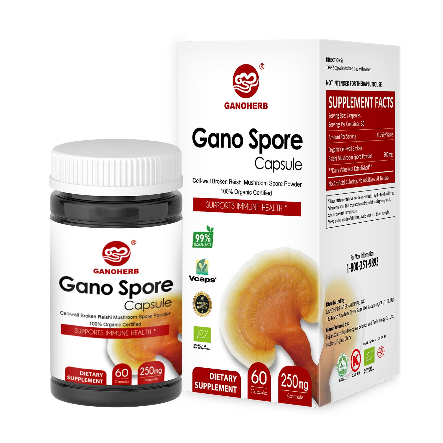  Reishi Mushroom Spore Capsules